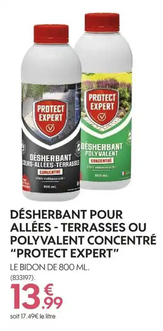 Désherbant pour allées - terrasses ou polyvalent concentré protect expert