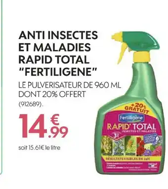 Truffaut Anti insectes et maladies rapid total “fertiligene” offre