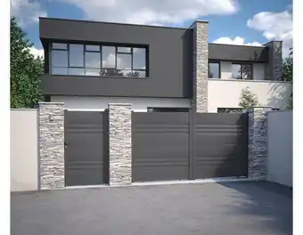 Brico Dépôt Portail aluminium gris coulissant barcon 3,25 m offre