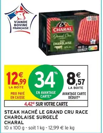 Intermarché Charal steak haché le grand cru race charolaise surgelé offre