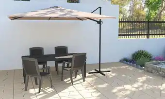 Brico Dépôt Parasol déporté beige roma - 3,2 x 2,3 m offre
