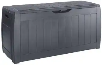 Brico Dépôt Keter coffre rangement extérieur hollywood gris anthracite 270 l - l. 118 x l. 45 x h. 57 cm. offre
