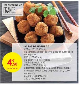 Intermarché Acras de morue offre