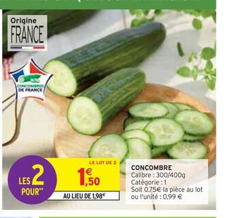 Intermarché Concombre offre