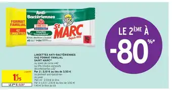 Intermarché Saint marc lingettes anti-bactériennes x42 format familial (b) offre
