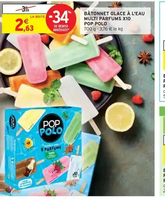 Intermarché Pop polo bâtonnet glace à l'eau multi parfums x10 offre