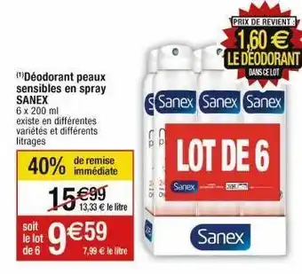 Cora x Carrefour Déodorant sanex offre