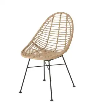 Chaise de jardin en résine imitation rotin et métal noir