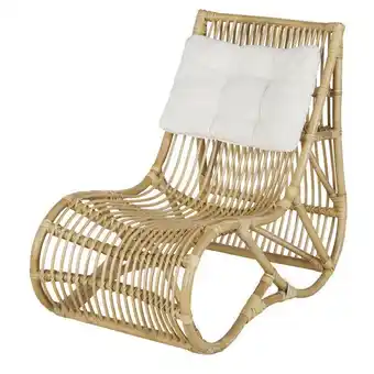 Maisons du Monde Fauteuil de jardin en rotin et coussin écru offre