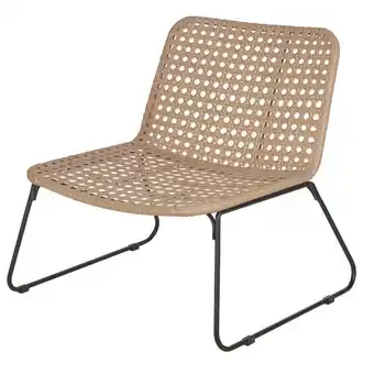 Maisons du Monde Fauteuil de jardin cannage en résine imitation rotin et métal noir offre
