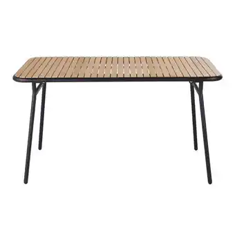 Maisons du Monde Table de jardin pliante en bois de hêtre et métal noir 6 personne offre