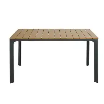 Maisons du Monde Table de jardin en aluminium gris anthracite et composite imitation bois 4/6 personnes offre