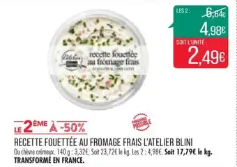 Match RECETTE FOUETTÉE AU FROMAGE FRAIS L'ATELIER BLINI offre
