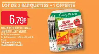 Match GRATIN DE CHOUX-FLEURS AU JAMBON FLEURY MICHON offre