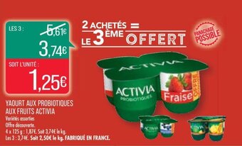 Match YAOURT AUX PROBIOTIQUES AUX FRUITS ACTIVIA offre