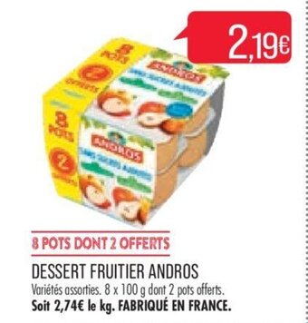 Match DESSERT FRUITIER ANDROS offre