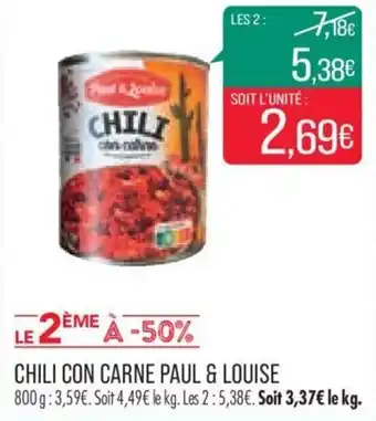Match CHILI CON CARNE PAUL & LOUISE offre