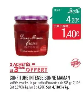 Match CONFITURE INTENSE BONNE MAMAN offre