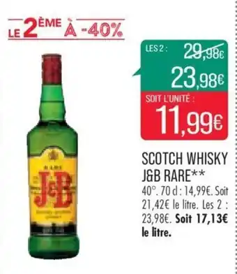 Match SCOTCH WHISKY J&B RARE** offre