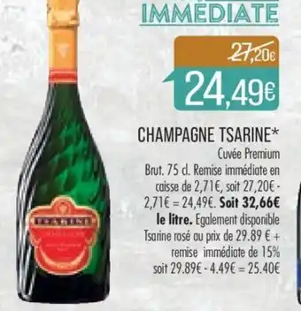 Match CHAMPAGNE TSARINE* offre
