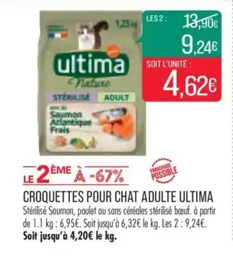 Match CROQUETTES POUR CHAT ADULTE ULTIMA offre