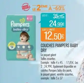 Match COUCHES PAMPERS BABY DRY offre