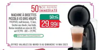 MACHINE Ă DOSETTES PICCOLO XS GRIS KRUPS
