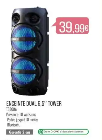 ENCEINTE DUAL 6,5" TOWER