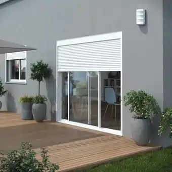 Brico Dépôt Baie aluminium coulissante + volet roulant motorisé blanc - h. 200 x l. 240 cm offre