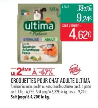 Match CROQUETTES POUR CHAT ADULTE ULTIMA offre