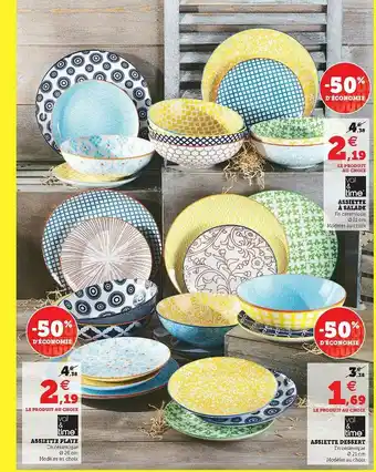 Hyper U Assiette Plate, Assiette à Salade, Assiette Dessert offre