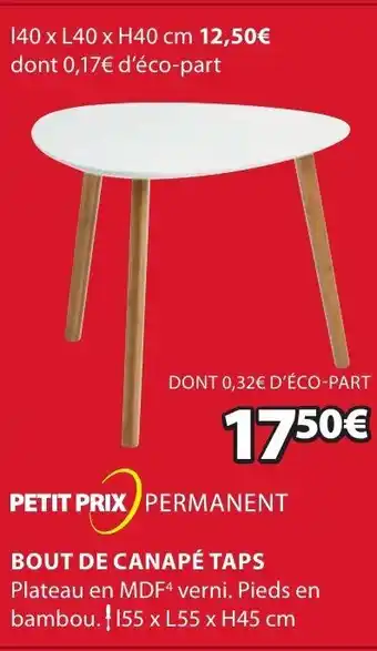 JYSK BOUT DE CANAPÉ TAPS offre