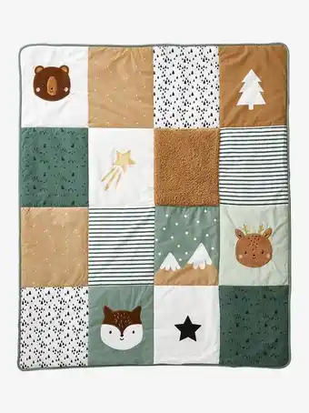 Tapis de sol patchwork matelasse green forest - ecru /...