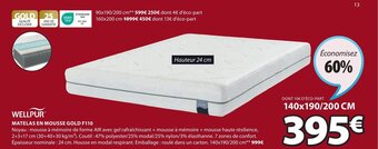 JYSK MATELAS EN MOUSSE GOLD F110 offre