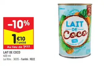 Leader Price Lait de coco offre