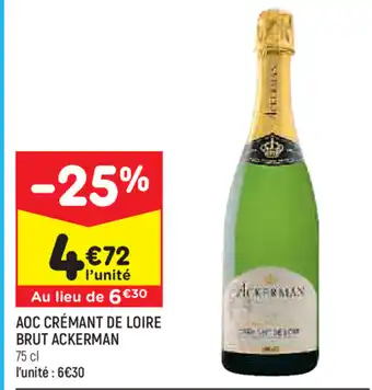 Leader Price Aoc crémant de loire brut ackerman offre