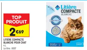 Litière compacte blanche pour chat