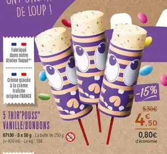 Thiriet 5 Thir'pouss vanille/bonbons offre