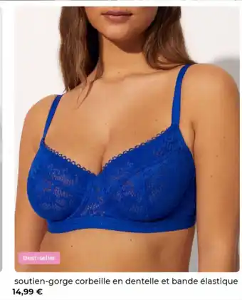 Soutien-gorge corbeille en dentelle et bande elastique