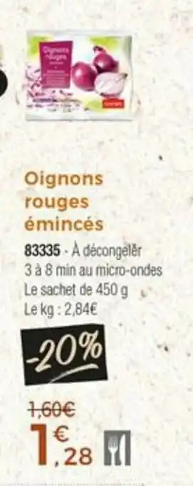 Thiriet Oignons rouges émincés offre
