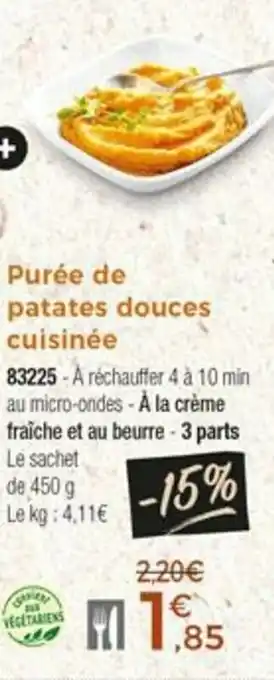 Thiriet Purée de patates douces cuisinée offre