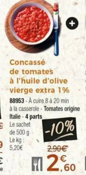 Thiriet Concassé de tomates à l'huile d'olive vierge extra 1% offre