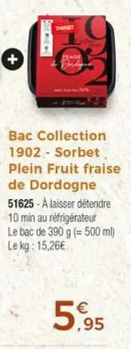 Thiriet Bac collection 1902 - sorbet plein fruit fraise de dordogne offre