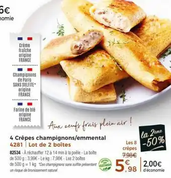 Thiriet 4 Crêpes champignons/emmental offre