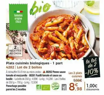 Thiriet Plats cuisinés biologiques offre