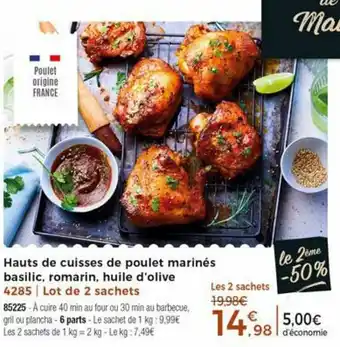 Thiriet Hauts de cuisses de poulet marinés basilic, romarin, huile d'olive offre