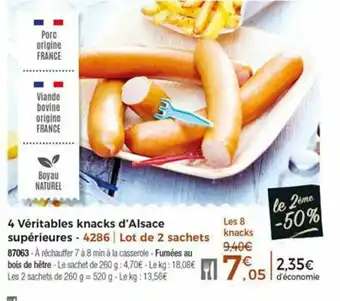 Thiriet 4 Véritables knacks d'alsace supérieures offre