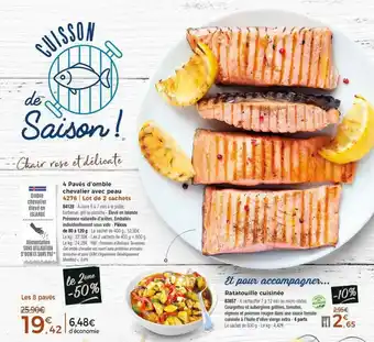 Thiriet 4 Pavés d'omble chevalier avec peau offre