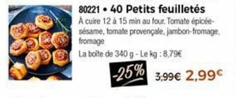 Thiriet 40 Petits feuilletés offre