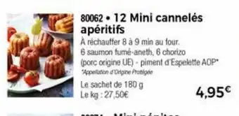 Thiriet 12 Mini cannelés apéritifs offre